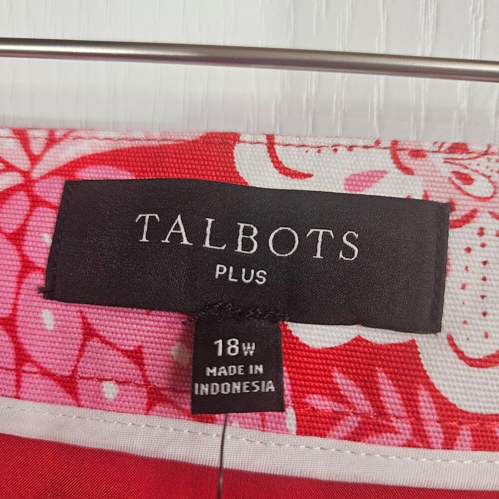 New Talbots Plus Size 18 Spring Floral Skirt Pinks Lined Knee Legnth - Picture 2 of 10